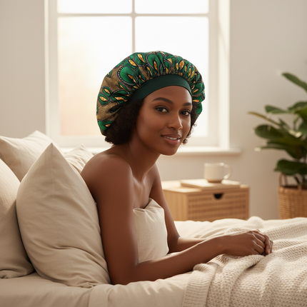 New Women's Extra Large Hair Cap For Sleeping African Printed Satin Cap Elastic Night Turban Artificial Silk Chemo Bonnet - gallery 2