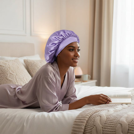 Women Satin Solid Sleeping Hat Night Sleep Cap for Women Shower Caps Waterproof Solid Sleeping Hair Bonnets Adjustable Cap - gallery 2