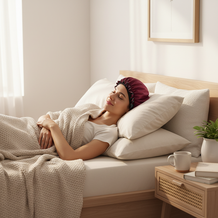 Unisex Adults Satin Nightcap Wide-brimmed Sleeping Cap for Spring Autumn Winter - gallery 2