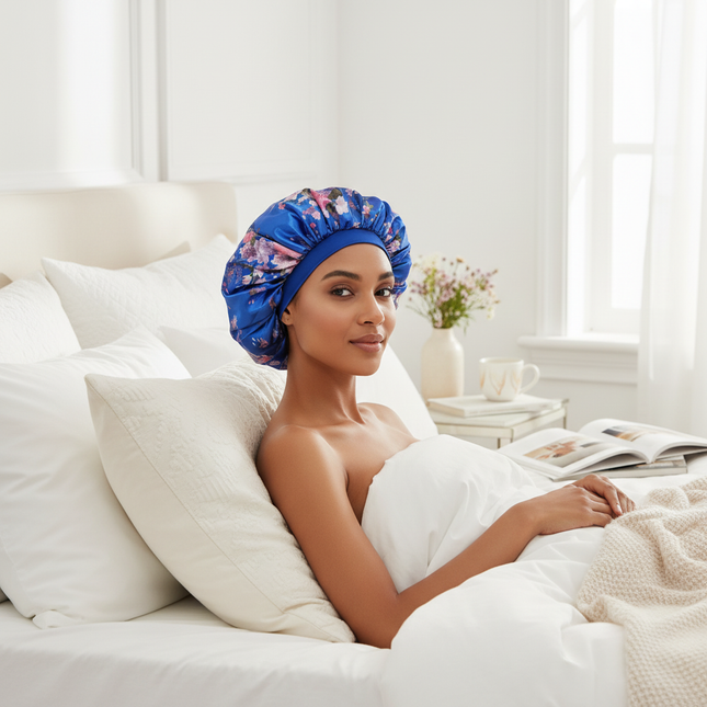 New Women's Extra Large Hair Cap For Sleeping African Printed Satin Cap Elastic Night Turban Artificial Silk Chemo Bonnet - gallery 2