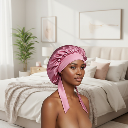 Women Satin Solid Sleeping Hat Night Sleep Cap for Women Shower Caps Waterproof Solid Sleeping Hair Bonnets Adjustable Cap - gallery 2