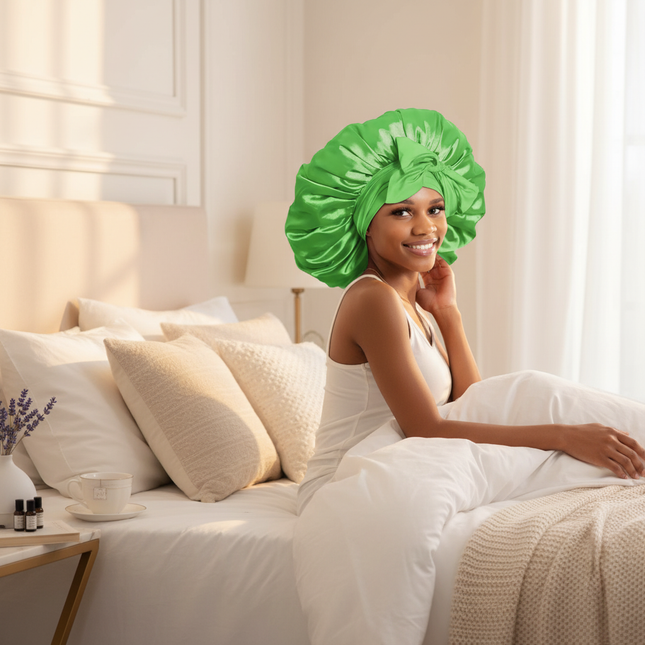 Satin Bonnet Bonnet Adjustable Bonne For Sleeping Hair Bonnet With Tie Band Bonnets For Women Men - gallery 2