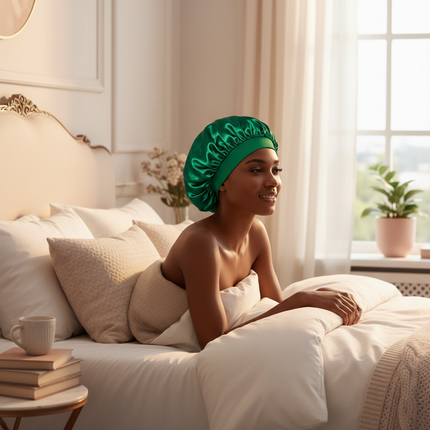 Newly Satin Night Hair Cap Women's Solid Sleeping Hat Sleep Care Bonnet Nightcap For Women Unisex Cap - gallery 2