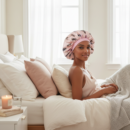 New Women's Extra Large Hair Cap For Sleeping African Printed Satin Cap Elastic Night Turban Artificial Silk Chemo Bonnet - gallery 2