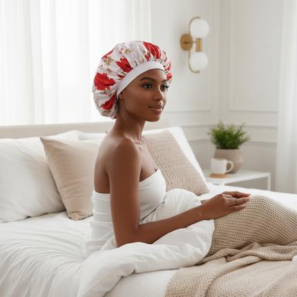 New Women's Extra Large Hair Cap For Sleeping African Printed Satin Cap Elastic Night Turban Artificial Silk Chemo Bonnet - gallery 2