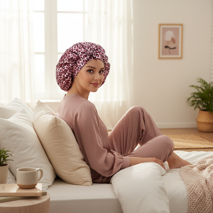 New Large Satin Bonnet Silk Night Sleeping Cap with Head Tie Band Bonnet Edge Wrap for Women Curly Braid Hair - gallery 2