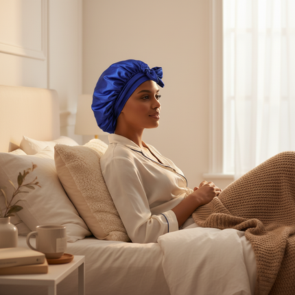 Satin Bonnet Silk Bonnet Adjustable Bonne For Sleeping Hair Bonnet With Tie Band Bonnets For Women Men - gallery 2