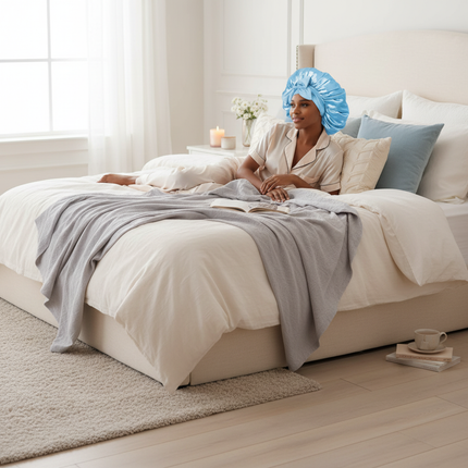 Satin Bonnet Bonnet Adjustable Bonne For Sleeping Hair Bonnet With Tie Band Bonnets For Women Men - gallery 2
