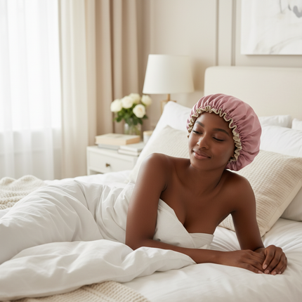 25cm Double Layer Waterproof Bath Hat Satin Cloth Shower Cap Round Dot Shower Hair Cover Women Supplies Hair Salon Bathing Caps - gallery 2