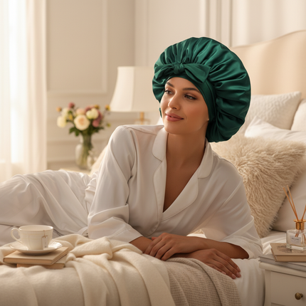 Satin Bonnet Silk Bonnet Adjustable Bonne For Sleeping Hair Bonnet With Tie Band Bonnets For Women Men - gallery 2