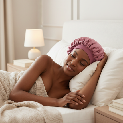 1pc Women's Solid Color Satin Wide-Brimmed Shower Cap, Suitable For Daily Use Silk Bonnet Satin Bonnet - gallery 2