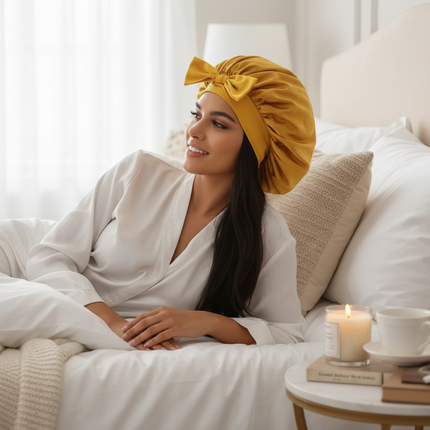 Satin Bonnet Silk Bonnet Adjustable Bonne For Sleeping Hair Bonnet With Tie Band Bonnets For Women Men - gallery 2