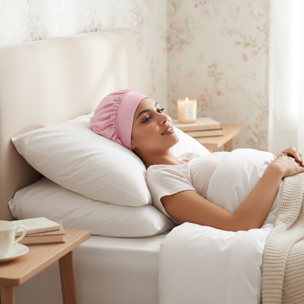 1PC Satin Sleeping Hat Night Sleep Hair Care Bonnet Nightcap Extra Satin Silky Shower Caps Sleep Cap with Premium Elastic Band - gallery 2