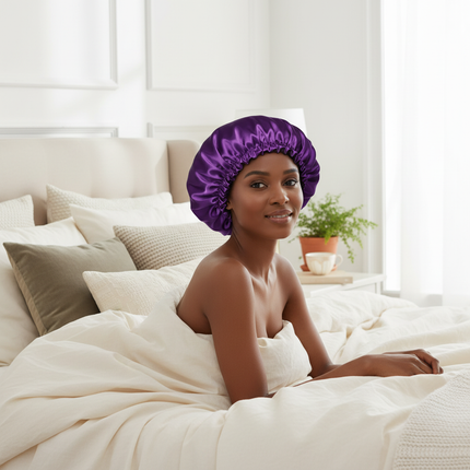 Reversible Satin Sleep Sleeping Cap for Women Men Headscarf Elastic Hair Care Bonnet Cancer Chemo Caps Adjustable Headwear Hats - gallery 2