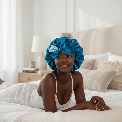 Double Layer Satin BonnetLarge Satin Bonnet Bonnet Hair Bonnet for Sleeping, Reusable Adjusting Hair Care Wrap Cap Sleep Caps Fo - gallery 2