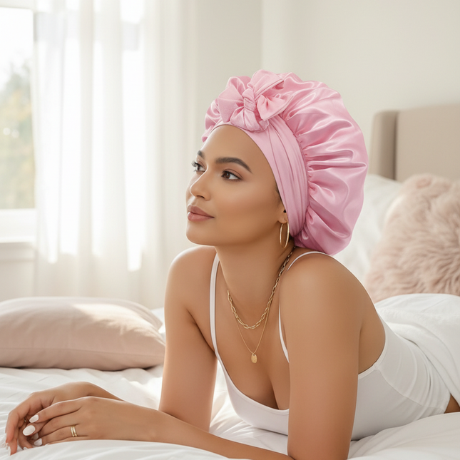 10 Pcs Cheetah-Print Satin Silk Bonnet for Sleeping Cute Bonnet with Long Strap Tie Band Adjustable Sleep Night Cap Hair Bonnet - gallery 2