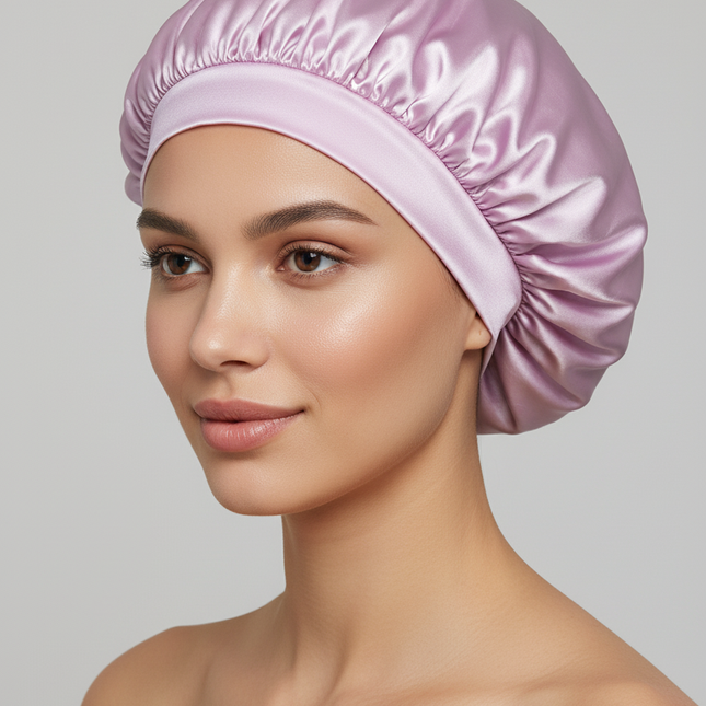 Bonnet En Satin Lilas Uni Nuit