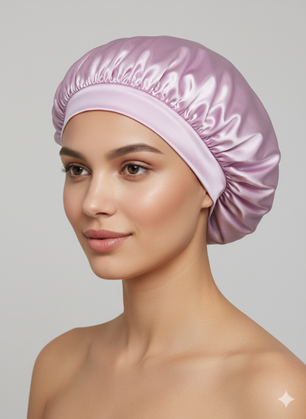 Bonnet En Satin Lilas Uni Nuit