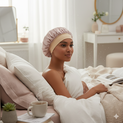 Bonnet En Satin Rose Poudré Strass Nuit