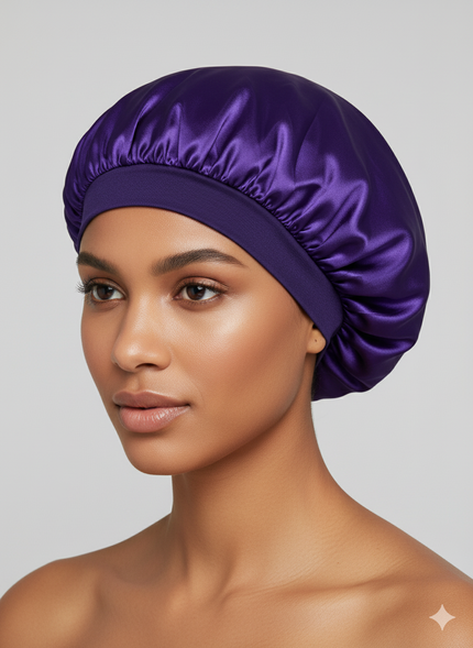 Bonnet En Satin Violet Uni Pour Femme
