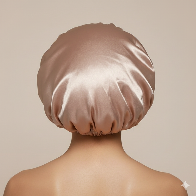 Bonnet En Satin Rose Bouclés Protection Nuit