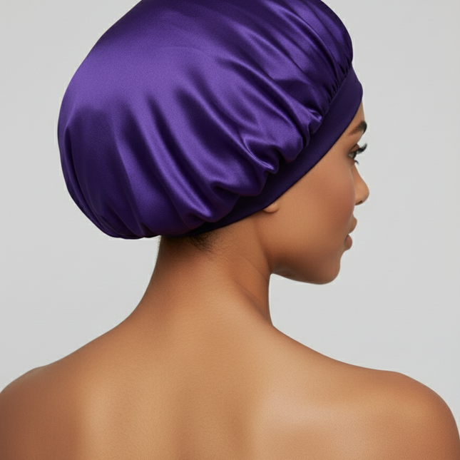 Bonnet En Satin Violet Uni Pour Femme