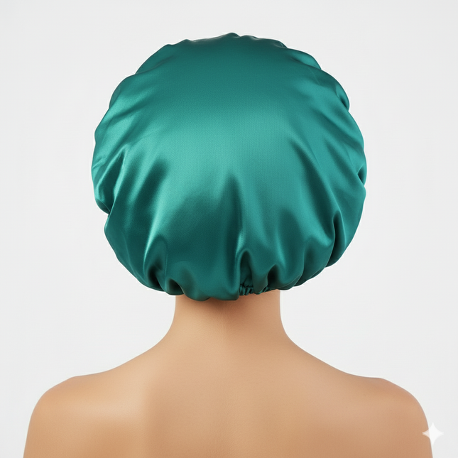 Bonnet En Satin Vert Émeraude Pour Cheveux