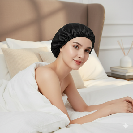 Bonnet En Satin Noir Nuit