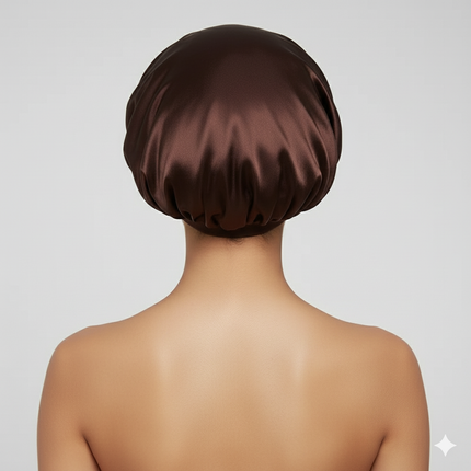 Bonnet En Satin Marron Pour La Nuit