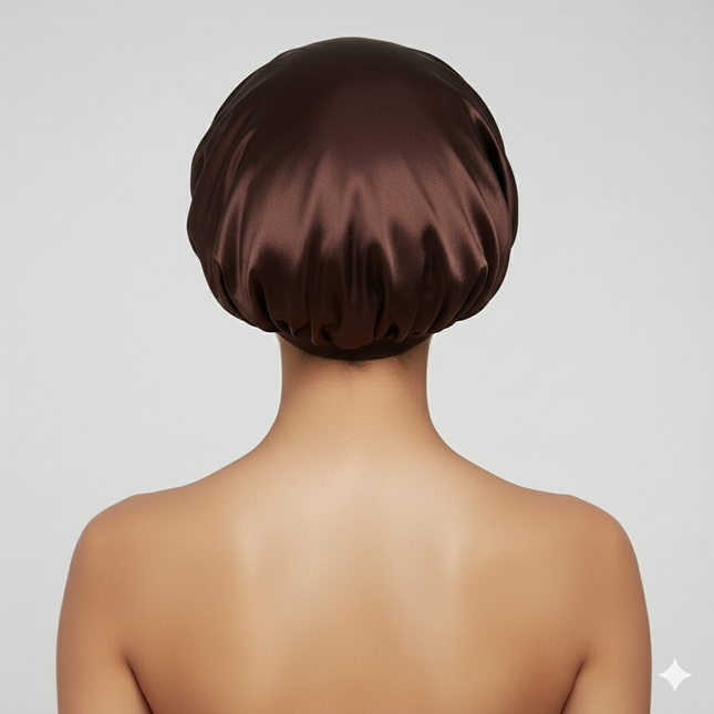 Bonnet En Satin Marron Pour La Nuit
