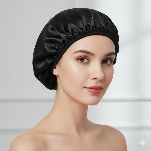 Bonnet En Satin Noir Nuit