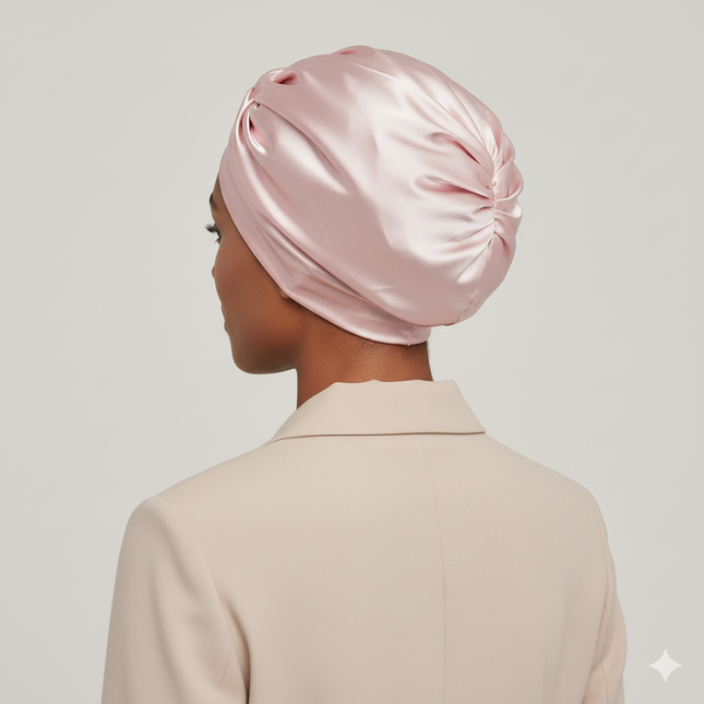 Bonnet En Satin Rose Noué Pour Femme