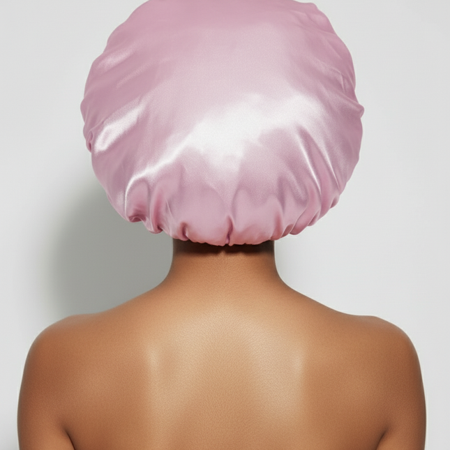 Bonnet En Satin Rose Avec Nœud Nuit