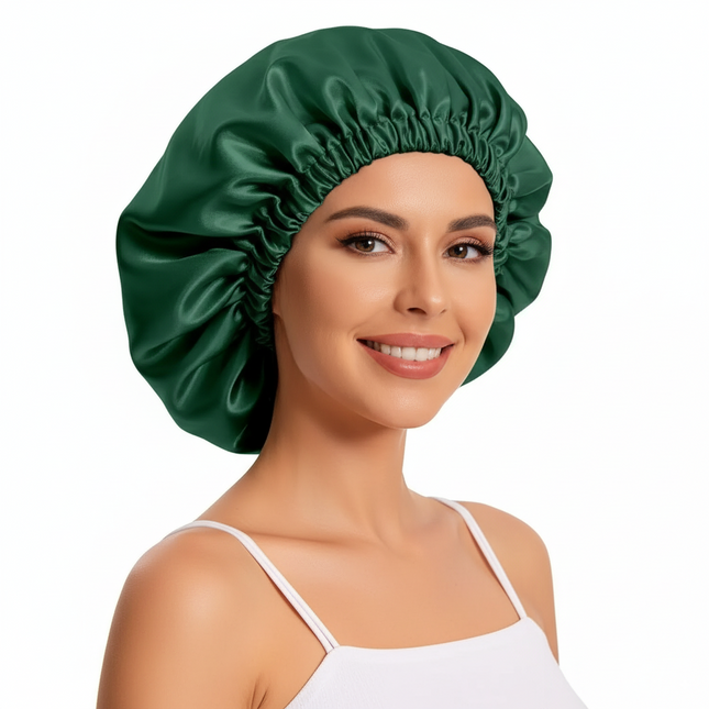 Bonnet En Satin Vert Ample Nuit