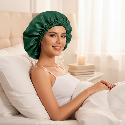 Bonnet En Satin Vert Ample Nuit