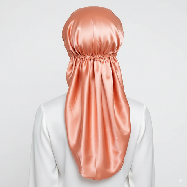 Bonnet En Satin Pêche Nœud Papillon Femme