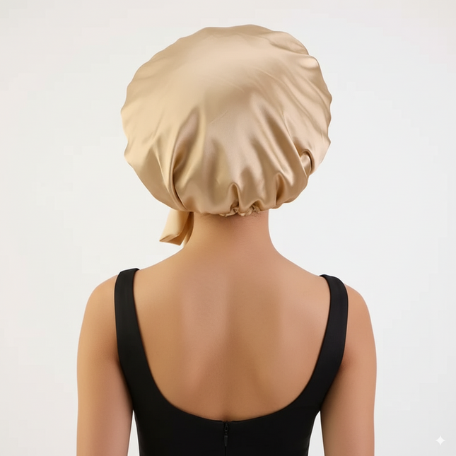 Bonnet En Satin Doré Réglable Pour Nuit