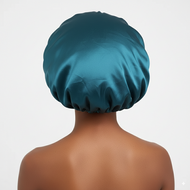 Bonnet En Satin Bleu Sarcelle Oversize Nuit