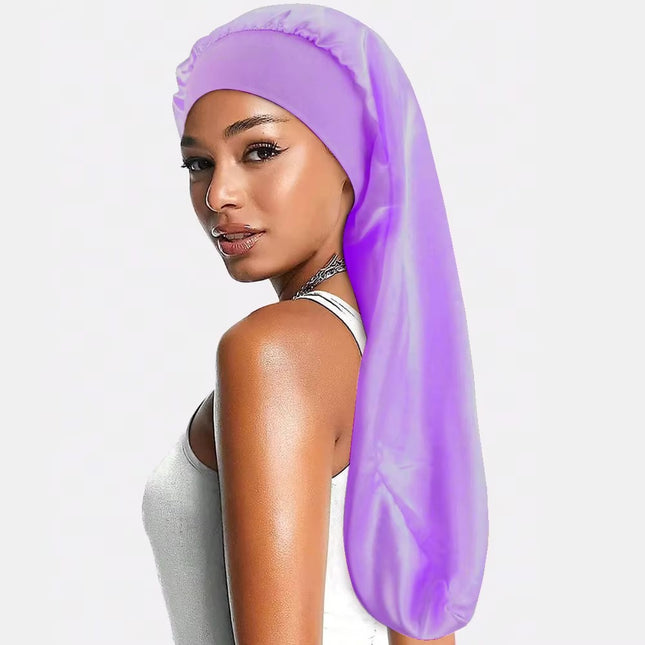 Bonnet En Satin Long Lavande Pour Cheveux