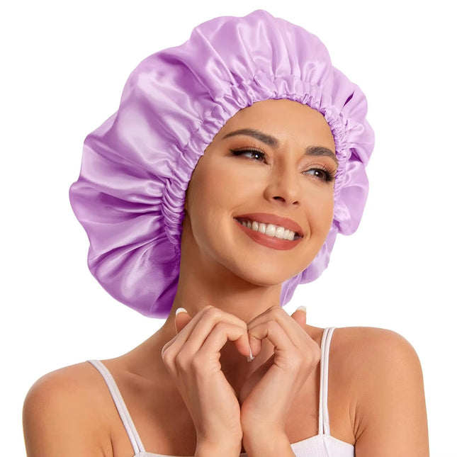 Bonnet En Satin Lilas De Nuit