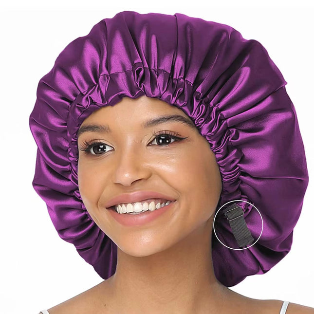 Bonnet En Satin Pourpre Réglable Nuit