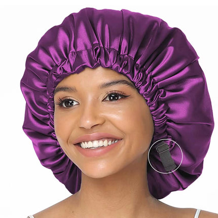 Bonnet En Satin Pourpre Réglable Nuit
